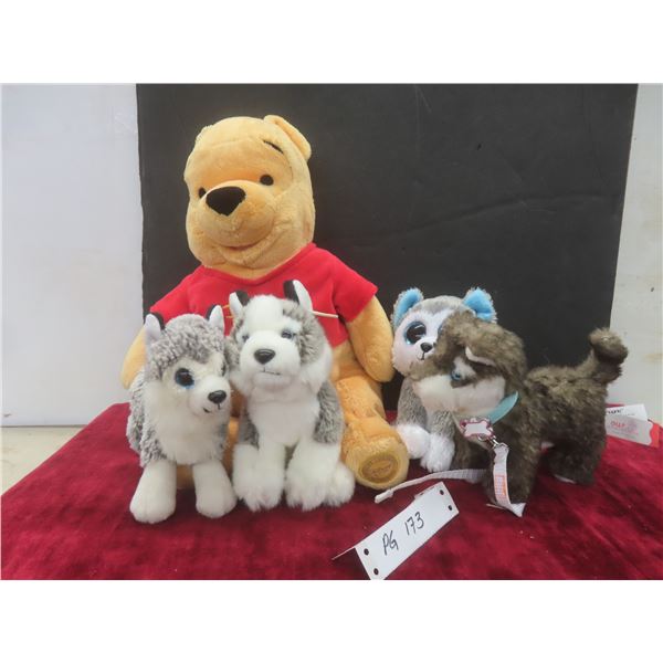 Genuine Authentic Disney Store Winnie the Pooh and Siberian Husky Dogs Plush Toy Assortment –