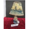 Image 1 : Vintage Delt Blue Handpainted Cobalt Blue Dutch Windmill/Landscape. Holland Boudoir Table Lamp with