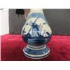 Image 2 : Vintage Delt Blue Handpainted Cobalt Blue Dutch Windmill/Landscape. Holland Boudoir Table Lamp with