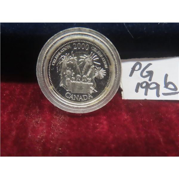 RCM 2000 25-Cent Sterling Silver Proof Coin – "July" Millennium Celebration, 23.88mm, .925 Silver,