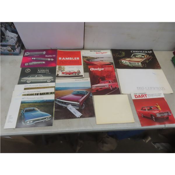 13 Vintage Auto Advertising Brochures 1965–1971 – Chrysler, Dodge, Rambler, Cadillac
