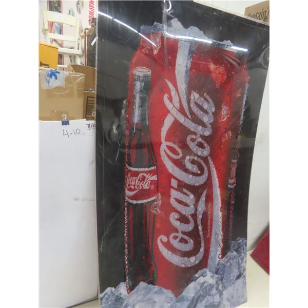 Coca-Cola Plastic/Plexiglass Sign – 46" × 26"
