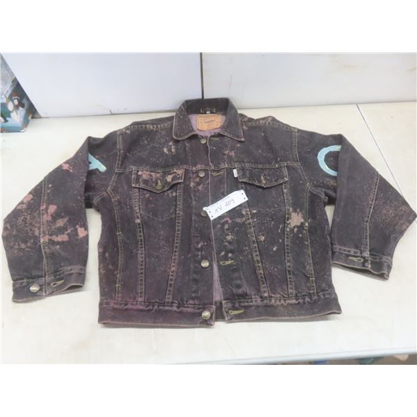 Custom-Painted Denim Jean Jacket – Size Medium