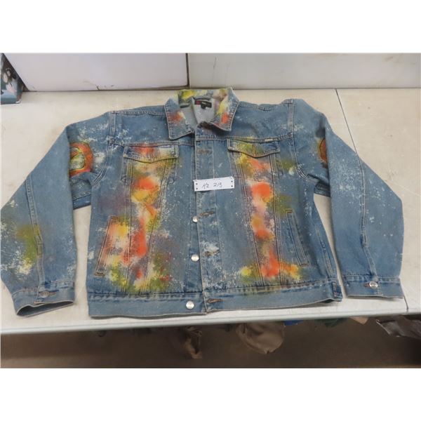 Custom-Painted Denim Jacket – Size Large