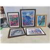 Image 1 : 5 Framed 5D Diamond Painting Pictures – Largest 22" × 18"
