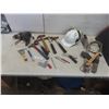 Image 1 : Hammers, Hatchet, Scraper, Drill Bits, Trowel, Hardhat with Ear Protection, Craftsman 3/8" Power