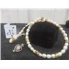 Image 1 : Vintage Pearl Necklace, 19" Long, with Pearl Charm