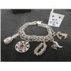 Image 1 : Sterling Silver Charm Bracelet, 10" Length, with Charms