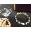 Image 5 : Jewelry Box with Fashion Jewelry: Faux Pearls, Earrings, and Bracelets