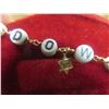 Image 2 : 14k Gold Bracelet, 9" Length, with 8 Small Pearls and "Lidowitz" Written in Beads, in Case