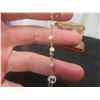 Image 4 : 14k Gold Bracelet, 9" Length, with 8 Small Pearls and "Lidowitz" Written in Beads, in Case