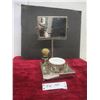 Image 1 : Vintage Style Shaving Set with Adjustable Vanity Mirror, Bowl, and Shaving Dish – 13" × 7" × 7¼"