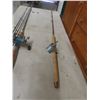 Image 10 : 5 Fishing Rods – Shimano and Shakespeare, with 3 Reels and Rod Bag