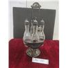 Image 1 : Antique Victorian-Era Silver-Plated Cruet Set – Decorative Dining Table Accessory, 15½" Tall