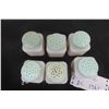 Image 10 : 6 McKee Tipp City Milk Glass Spice Shakers – Cherry Design, Green, Made in 1930s–1950s