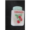 Image 15 : 6 McKee Tipp City Milk Glass Spice Shakers – Cherry Design, Green, Made in 1930s–1950s
