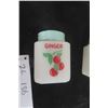 Image 16 : 6 McKee Tipp City Milk Glass Spice Shakers – Cherry Design, Green, Made in 1930s–1950s