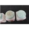 Image 5 : 6 McKee Tipp City Milk Glass Spice Shakers – Cherry Design, Green, Made in 1930s–1950s