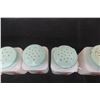 Image 6 : 6 McKee Tipp City Milk Glass Spice Shakers – Cherry Design, Green, Made in 1930s–1950s