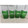 Image 1 : 4 Vintage Forest Green Swirl Glass Canisters – 7" Tall