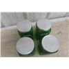 Image 6 : 4 Vintage Forest Green Swirl Glass Canisters – 7" Tall