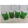Image 7 : 4 Vintage Forest Green Swirl Glass Canisters – 7" Tall
