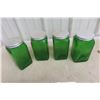 Image 8 : 4 Vintage Forest Green Swirl Glass Canisters – 7" Tall
