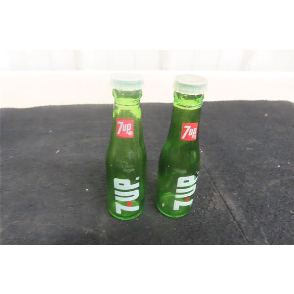 Set of 7up Glass Salt and Pepper Shakers