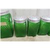 Image 3 : 6 Forest Green Swirl Glass Canisters – 2x 5½" Tall, 4x 4½" Tall
