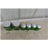 Image 5 : 6 Forest Green Swirl Glass Canisters – 2x 5½" Tall, 4x 4½" Tall
