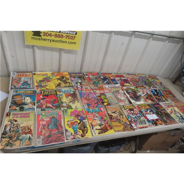 30 Mixed DC and Marvel Comics – Warlord, Tarzan, Batman, Superman – Sealed Pack