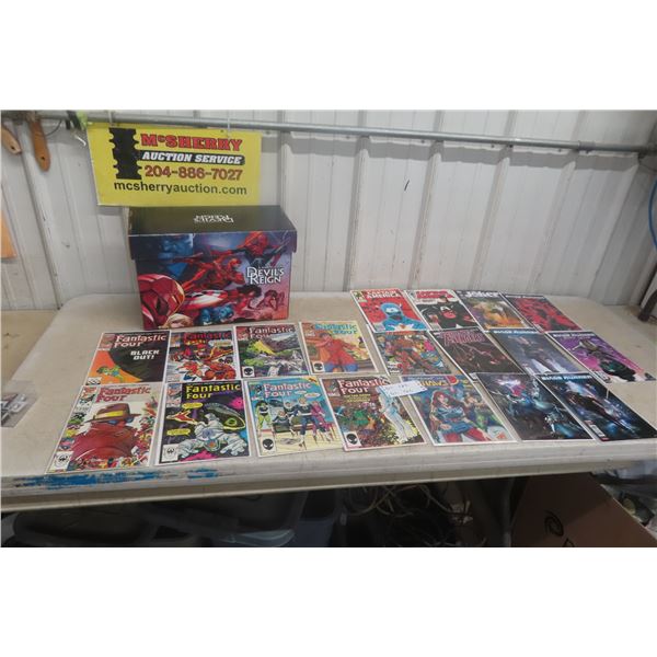 19 Comics – Fantastic Four, Captain America, Blade Runner, and Devil Reign Box – Some Circulated,
