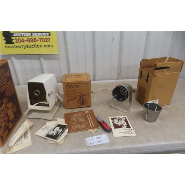 Oster Food Grinder with Meat Head Attachments and more