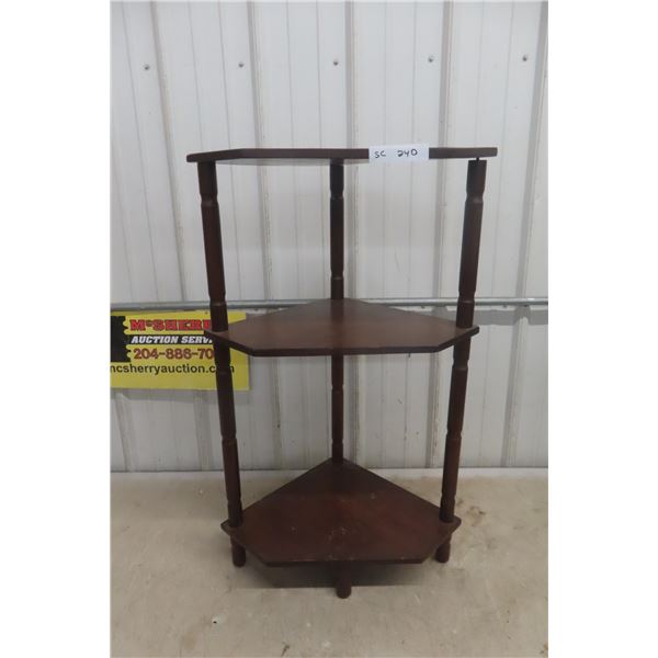 Corner Open 3-Tier What-Not Shelf – 34" × up to 21" × up to 14"