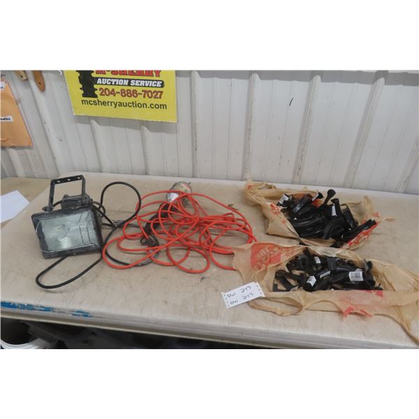 Halogen Trouble Light and Pipe Hangers