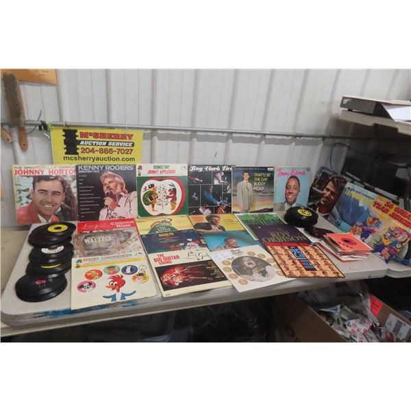 Vinyl Records – Kenny Rogers, Woody Woodpecker, and Buddy Holly