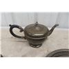 Image 2 : Silver Serving Set – Tray, Tea Pot, Cream, and Sugar