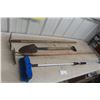 Image 1 : Hand Yard Tools: Spade, Hoe, Sickle and Push Broom – Qty 4