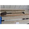 Image 4 : Hand Yard Tools: Spade, Hoe, Sickle and Push Broom – Qty 4