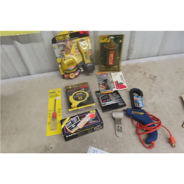 X-ACTO Set, Tape Measure, Laser Level, and Glue Gun plus more