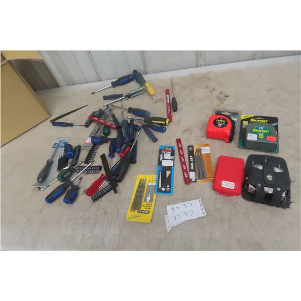 Screwdrivers, Tape Measure, Allen Wrench, Punch, and Driver Bit Set
