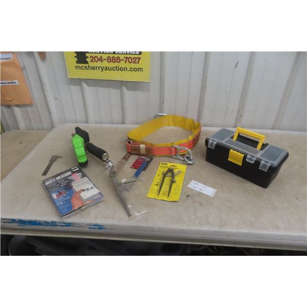 Safety Climbing Belt, Pocket Stapler, Multi Measure, Wing Dividers and Compass