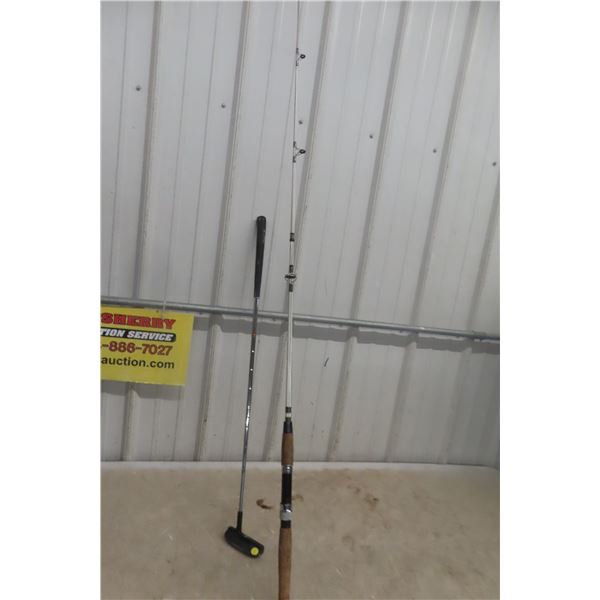 Retired Golf Putter and Fishing Rod