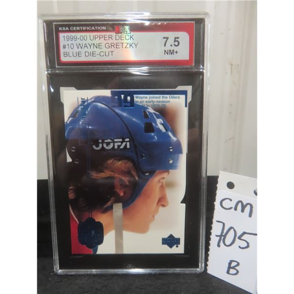 Graded Wayne Gretzky Blue Die-Cut Numbered Card