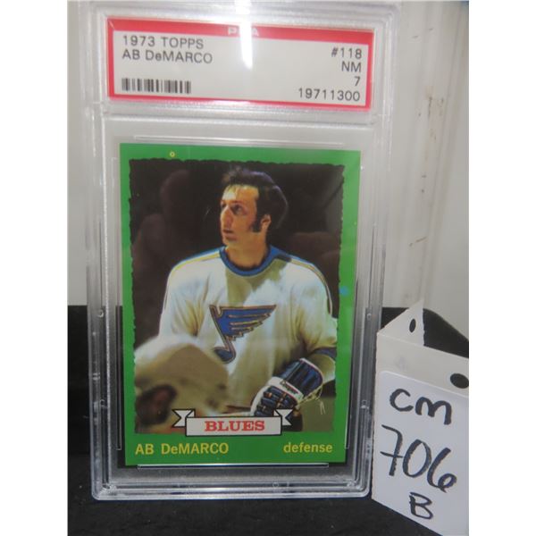 Graded 1973 Ab DeMarco St. Louis Blues Card