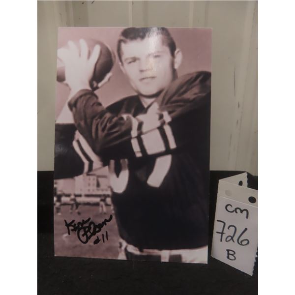 Signed Ken Ploen Winnipeg Blue Bombers 4" × 6" Photo