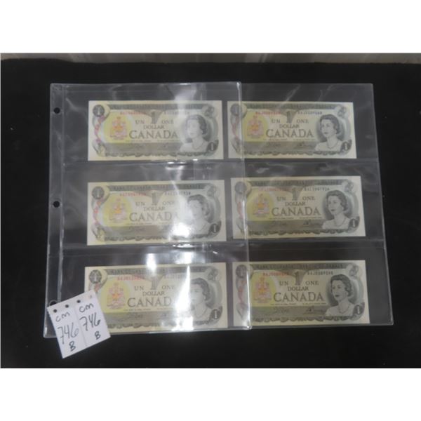 Canada $1 Dollar Bill Collection