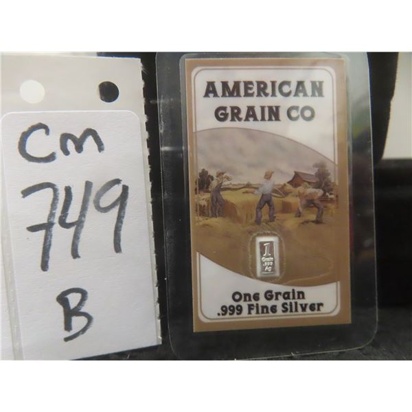 One Gram .999 Fine Silver