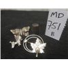 Image 1 : Sterling Silver Maple Leaf, Butterfly Pins, Thimble, Chain, and Brooch