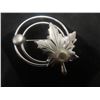 Image 7 : Sterling Silver Maple Leaf, Butterfly Pins, Thimble, Chain, and Brooch